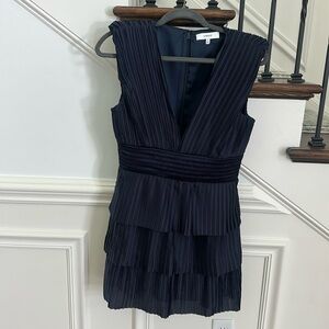 Navy Blue Pleated Likely Dress